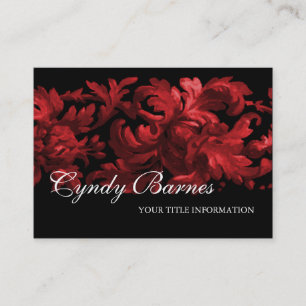 Red and Black Acanthus Scroll Business Card