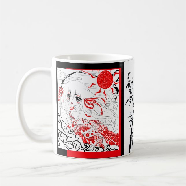 Red and Black and Whtie Mug (Left)