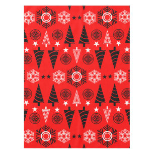  Red And Black Art Nouveau Christmas  Tablecloth