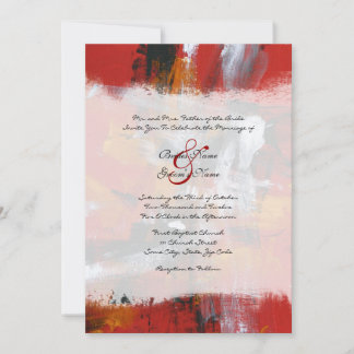 Red and Black Artistic Wedding Invitation