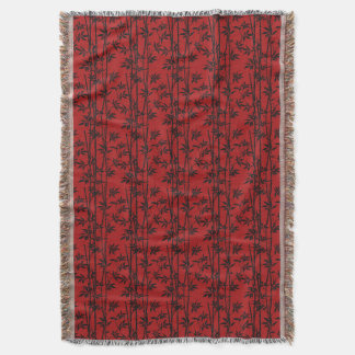 Red and Black Bamboo Throw Blanket