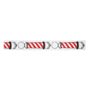 Red and Black Barber Pole Satin Ribbon
