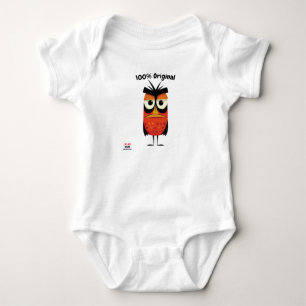 Red and Black Bird with Attitude Fun Unisex Baby Bodysuit