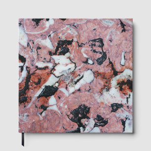 Red and Black Brecciated Marble Stone Texture with Guest Book