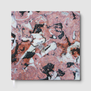Red and Black Brecciated Marble Stone Texture with Guest Book