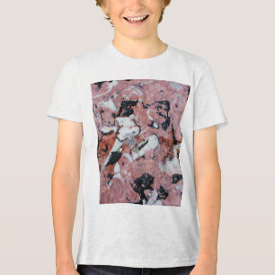 Red and Black Brecciated Marble Stone Texture with Tri-Blend Shirt