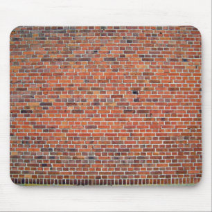 Red And Black Brick Wall With White Mortar Mouse Pad