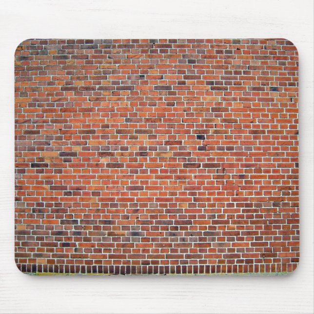 Red And Black Brick Wall With White Mortar Mouse Pad (Front)