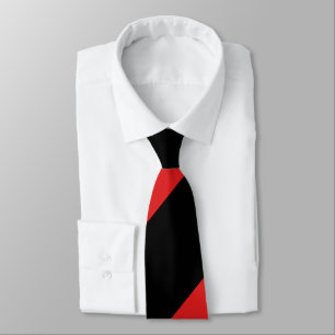 Red and Black Broad Regimental Stripe Tie
