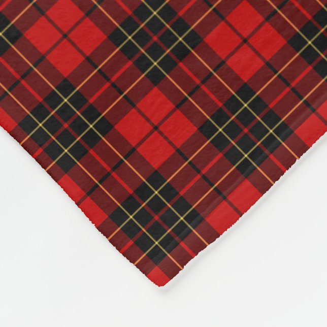 Red and Black Brodie Clan Tartan Fleece Blanket (Corner)