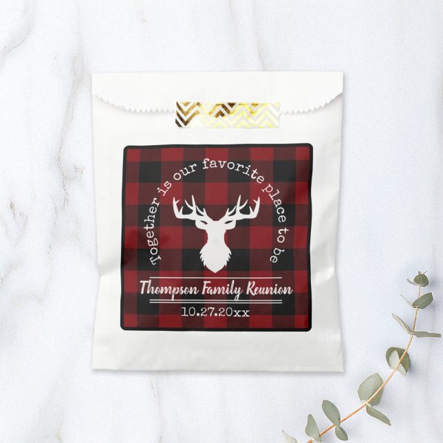 Red and Black Buffalo Check Family Party Favour Bags (Creator Uploaded)