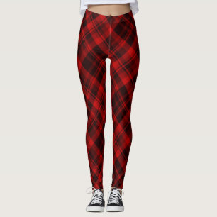 Red and Black Buffalo Plaid  Leggings