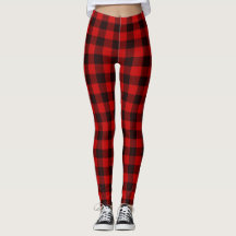 Red and Black Buffalo Plaid Leggings
