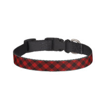 Red and Black Buffalo Plaid Pet Collar