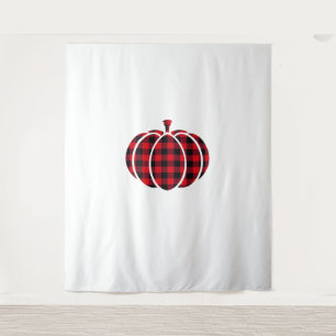Red and Black Buffalo Plaid Pumpkin Thanksgiving C Tapestry