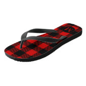 Red and Black Buffalo Plaid with Monogram Jandals (Angled)