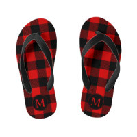 Red and Black Buffalo Plaid with Monogram