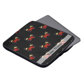 Red and black butterfly pattern laptop sleeve