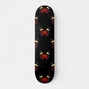 Red and black butterfly pattern skateboard