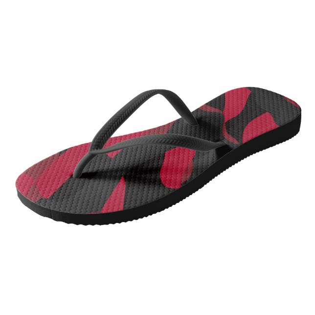 red and black camo jandals (Angled)