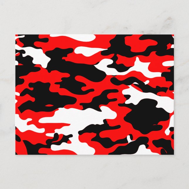 Red and Black Camo Postcard (Front)