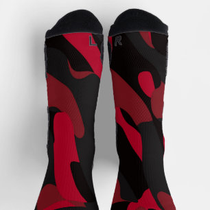 red and black camo socks