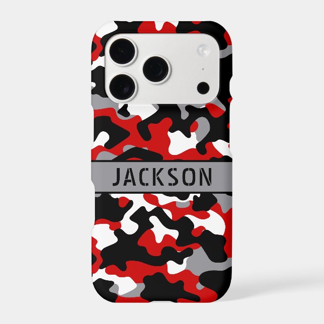 Red and Black Camouflage Personalised (Back)