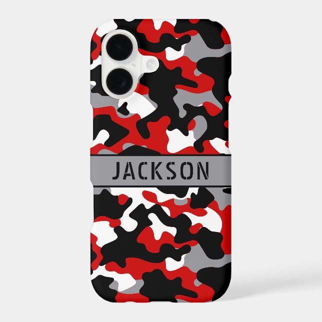 Red and Black Camouflage Personalised  (Back)