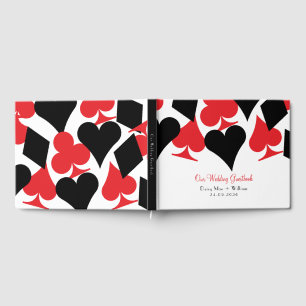 Red and Black Card Suits Las Vegas Wedding Guest Book