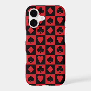 Red and Black Card Suits Pattern