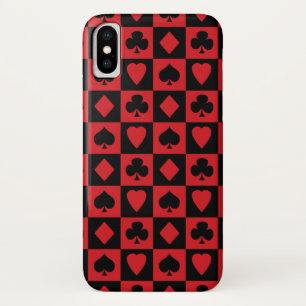 Red and Black Card Suits Pattern Case-Mate iPhone Case