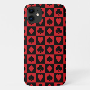 Red and Black Card Suits Pattern Case-Mate iPhone Case