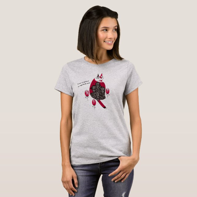 Red and black cat T-Shirt (Front Full)