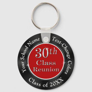 Red and Black Cheap 30th Class Reunion Keychains