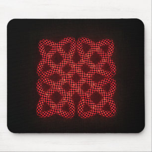 Red and Black Chequerboard Celtic Knot Mouse Pad