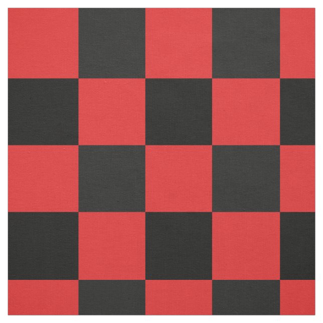 Red and black chequerboard pattern fabric (Swatch)