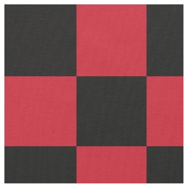 Red and black chequerboard pattern fabric (Close Up)