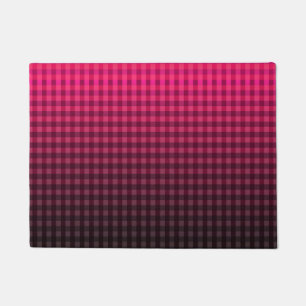 Red and black chequered pattern gradient doormat