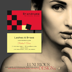 Red and Black Chessboard Light Yellow Professional Business Card