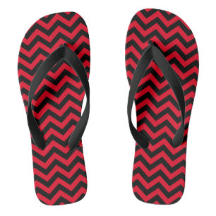 Red And Black Chevron Pattern Jandals