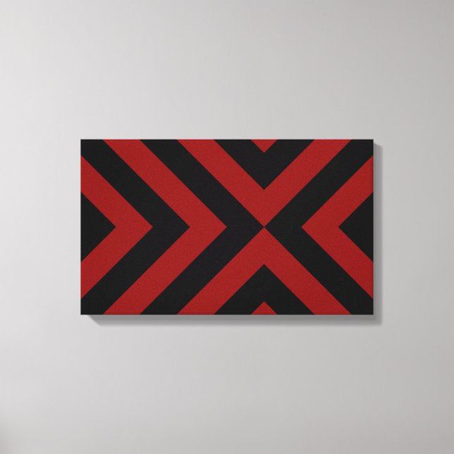 Red and Black Chevrons Canvas Print (Front)