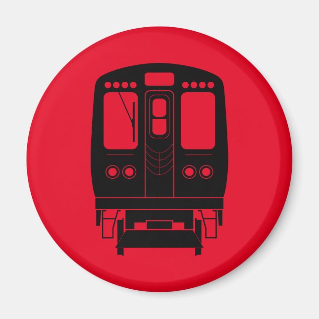 Red and Black Chicago “L” Magnet (Front)