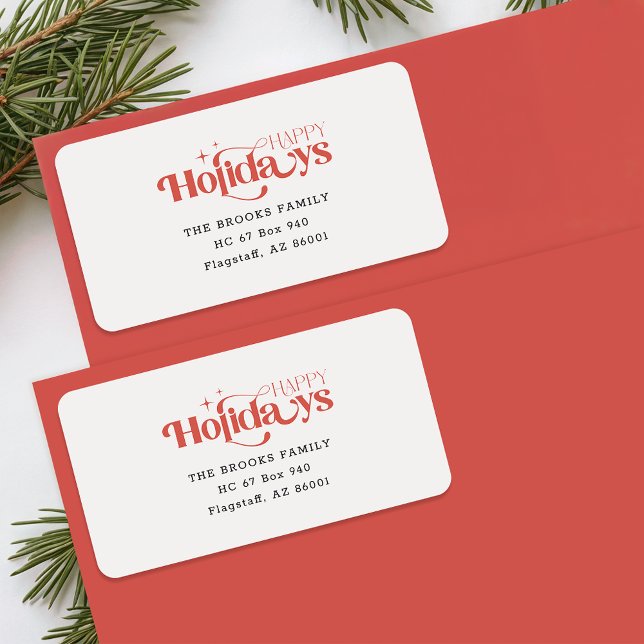 Red and Black Christmas Holiday Return Address Label (Creator Uploaded)