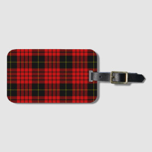 Red and Black Clan MacQueen Tartan Luggage Tag