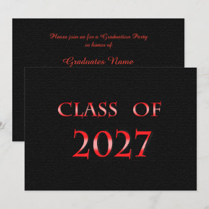 Red and Black Class of 2027 Graduation Party Invitation