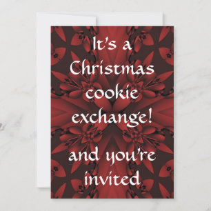 Red and black classy Christmas cookie exchange Invitation