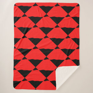 Red and black contemporany art background sherpa blanket