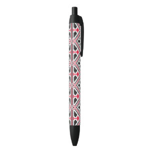 Red and Black cross-stitch Retro Pattern Ink Pen