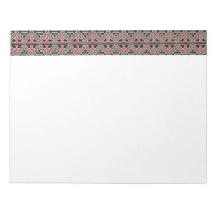 Red and Black cross-stitch Retro Pattern Notepad