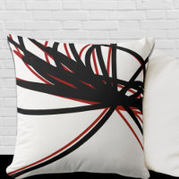 Red and Black Curved Abstract Ribbon Design